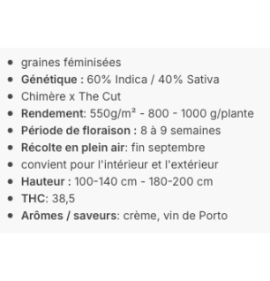 CHIMERA CUT - FÉMINISÉE "ANÉSIA SEEDS"