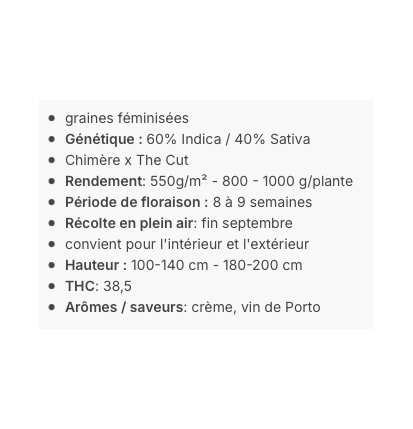 CHIMERA CUT - FÉMINISÉE "ANÉSIA SEEDS"